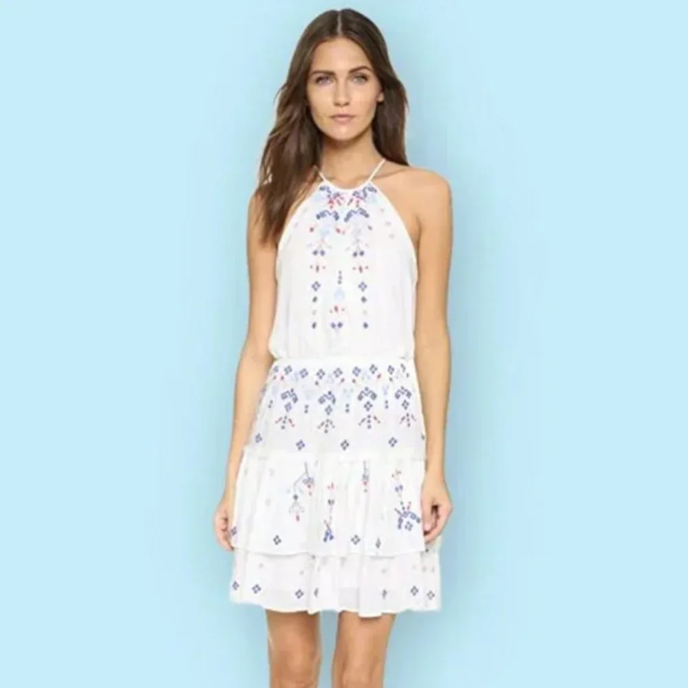 PARKER Quintana embroidered halter dress MEDIUM 3431 - Picture 2 of 11